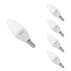 Ampoule LED E14 8W 220V C37 180 degrés (Pack de 5) - Blanc Neutre 4000K - 5500K - SILAMP