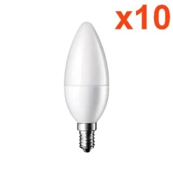 Ampoule LED E14 6W 220V C37 180 degrés Dimmable (Pack de 10) - Blanc Neutre 4000K - 5500K - SILAMP