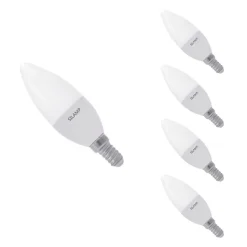 Ampoule LED E14 8W 220V C37 180 degrés (Pack de 5) - Blanc Chaud 2300K - 3500K - SILAMP