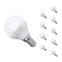 Ampoule LED E14 8W 220V G45 300 degrés (Pack de 10) - Blanc Neutre 4000K - 5500K - SILAMP