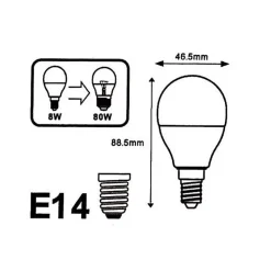 Ampoule LED E14 6W 220V G45 Dimmable - SILUMEN - Blanc Froid 6000K - 8000K - Globe