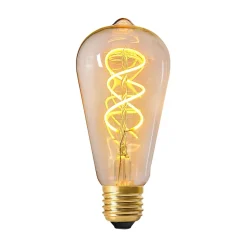 Ampoule LED filament filament spirale torsadé E27 500lm 8W blanc chaud transparente