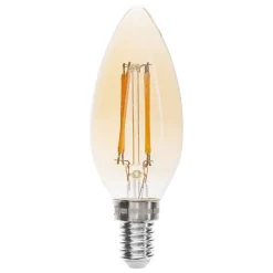 Ampoule LED Flamme ambrée - filament droit E14 - Atmosphera