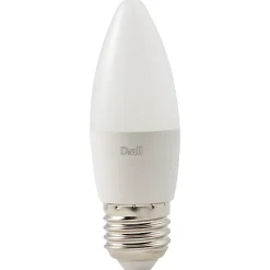 Ampoule LED flamme E27 470lm 4.2W = 40W Ø3.5cm Diall blanc chaud