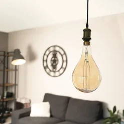 Ampoule LED géante E27 5W - Blanc chaud - 350lm 2500K - Kit de suspension inclus - Zenitech