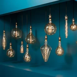 Ampoule LED Globe ambrée - filament droit E27 D13 cm - Atmosphera