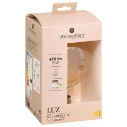 Ampoule LED Globe ambrée - filament droit E27 D10 cm - Atmosphera