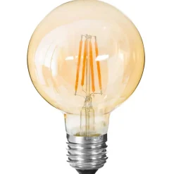 Ampoule LED Globe ambrée - filament droit E27 D10 cm - Atmosphera