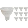 Ampoule LED GU5.3 / MR16 12V 8W SMD 80 degrés (Pack de 10) - Blanc Neutre 4000K - 5500K - SILAMP