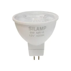 Ampoule LED GU5.3 / MR16 12V 8W SMD 80 degrés (Pack de 10) - Blanc Neutre 4000K - 5500K - SILAMP