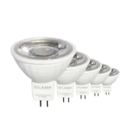 Ampoule LED GU5.3 / MR16 12V 8W SMD 80 (pack de 5) - SILUMEN - Blanc Chaud - Réflecteur - Spot