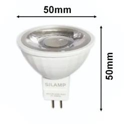 Ampoule LED GU5.3 / MR16 12V 8W SMD 80 degrés - Blanc Chaud 2300K - 3500K - SILAMP