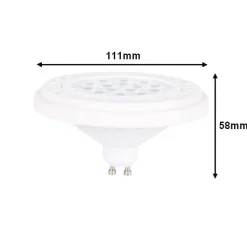 Ampoule LED GU10 AR111 15W 30 degrés - Blanc Chaud 2300K - 3500K - SILAMP