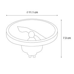 Ampoule LED GU10 dimmable AR111 blanche 11W 810lm 2700K