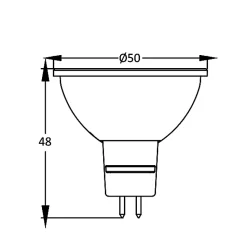 Ampoule LED GU5.3 5W (Eq. 32W) 4000K 110 degrés