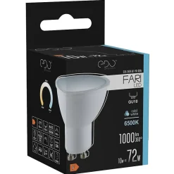 Ampoule LED GU10 10W 6500K blanc froid 1000 lm 120 degrés EDO777495 FARI EDO