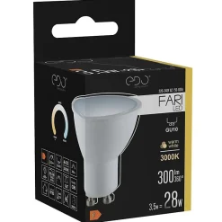 Ampoule LED GU10 3,5W 3000K blanc chaud 300 lm 120 degrés EDO777459 FARI EDO