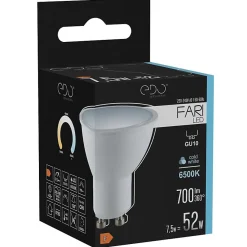 Ampoule LED GU10 7,5W 6500K blanc froid 700 lm 120 degrés EDO777436 FARI EDO