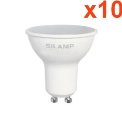 Ampoule LED GU10 8W 220V (Pack de 10) - Blanc Chaud 2300K - 3500K - SILAMP