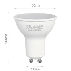 Ampoule LED GU10 6W 220V SMD2835 PAR16 10LED 100 degrés - Blanc Neutre 4000K - 5500K - SILAMP