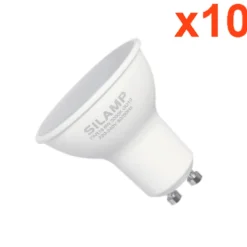Ampoule LED GU10 6W 220V SMD2835 PAR16 10LED 100 degrés (Pack de 10) - Blanc Froid 6000K - 8000K - SILAMP