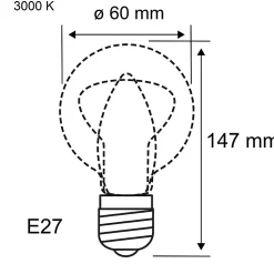 Ampoule LED lampion blanc Edison E27 400lm blanc chaud 4.3W Paulmann