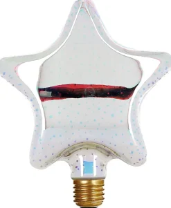 Ampoule LED linéaire E27 20lm 4W blanc chaud ⌀14cm argent
