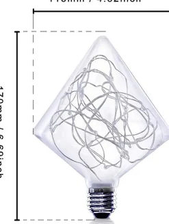 Ampoule LED NETTLIFE Ampoule LED vintage E27 Fireworks 3W diamant blanc chaud