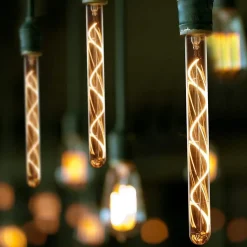 Ampoule LED NETTLIFE E27 style vintage tubulaire 300 mm dorée pour maison et café