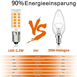 Ampoule LED NETTLIFE E14 vintage, lot de 2700 K, verre rétro, 3 W, lampe à économie d'énergie, E14, 8 pièces