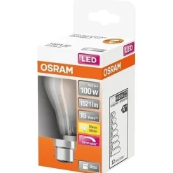 Ampoule LED OSRAM - Verre dépoli variable 12W b22 1521lm 2700K chaud