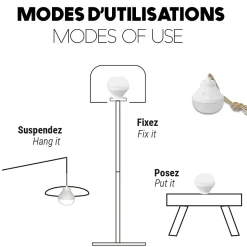 Ampoule LED rechargeable LYS Blanc H 15cm