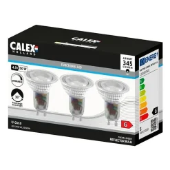 Ampoule LED reflecteur - CALEX - GU10 - 4,9 W - 345 lm - 2700 K - Intensité variable - Chrome