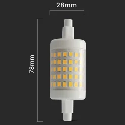 Ampoule LED R7S 78mm 7W SMD 360 degrés - Blanc Neutre 4000K - 5500K - SILAMP