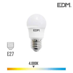 Ampoule sphérique LED E27 8,5W 940 lm 4000K lumière du jour EDM - EDM 98726