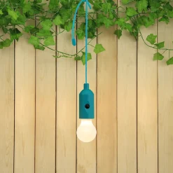 Ampoule suspendue bleu l.5,6 x H.27 cm