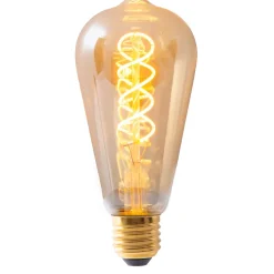 Ampoules LED 'DILLY' lot de 3 douilles E27, 4 Watt, D: 6,4cm, en métal et verre, ambre