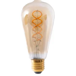 Ampoules LED 'DILLY' lot de 3 douilles E27, 4 Watt, D: 6,4cm, en métal et verre, ambre