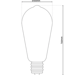 Ampoules LED 'DILLY' lot de 3 douilles E27, 4 Watt, D: 6,4cm, en métal et verre, ambre