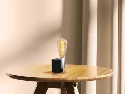 Ampoules LED 'DILLY' lot de 3 douilles E27, 4 Watt, D: 6,4cm, en métal et verre, ambre