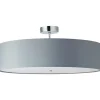 ANDRIA Plafonnier 3L chrome/gris clair E27 60W métal/textile ampoule non incluse