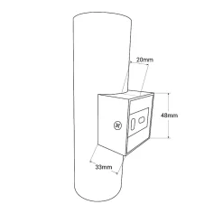Aplique de Pared Lumière Double Haut et Bas Aluminium Blanc 2 Douilles GU10 ampoules non incluses.