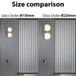 Aplique mural Double Boule Grande en Cristal ANA 220mm en Métal Doré - Douille E272 pour Intérieur Design Élégant et Mi