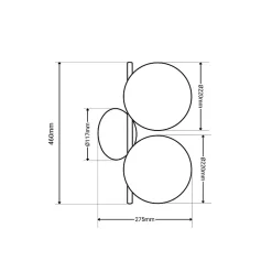 Aplique mural Double Boule Grande en Cristal ANA 220mm en Métal Doré - Douille E272 pour Intérieur Design Élégant et Mi