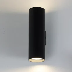 Aplique mural Double éclairage vers le haut et vers le bas aluminium noir 2 douilles GU10 ampoules non incluses.