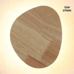 Aplique mural en bois pour intérieur TRINA 12W - Lumière indirecte chaude 2700K avec éclairage arrière - IP20
