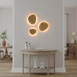 Aplique mural en bois pour intérieur TRINA 12W - Lumière indirecte chaude 2700K avec éclairage arrière - IP20