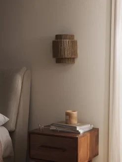 Aplique Murale Moderne en Corde de Jute DALIA E27 Lampes Tissées à la Main pour Chambre et Salon