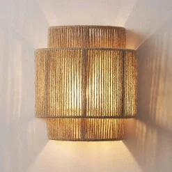 Aplique Murale Moderne en Corde de Jute DALIA E27 Lampes Tissées à la Main pour Chambre et Salon