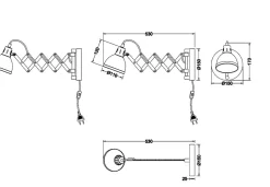 Applique, Applique filaire Scissor, TRIO